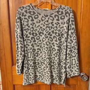 Gray Leopard Print Women's Top